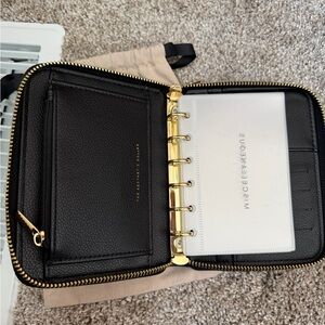 The Aesthetic Dollar Cash Envelope Black Leather Zippered Planner